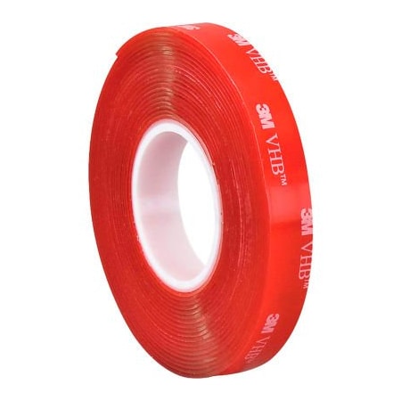 Box Packaging 3M 4910 Double Sided VHB Acrylic Foam Tape 1" x 5 Yds. 40 Mil Clear VHB491001R